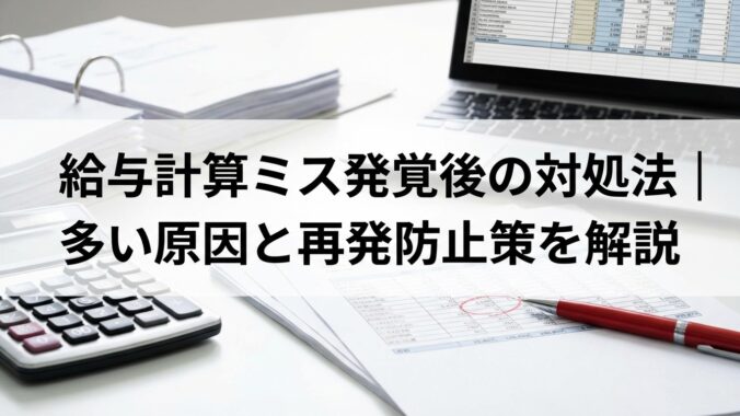 給与計算ミス発覚後の対処法｜多い原因と再発防止策を解説