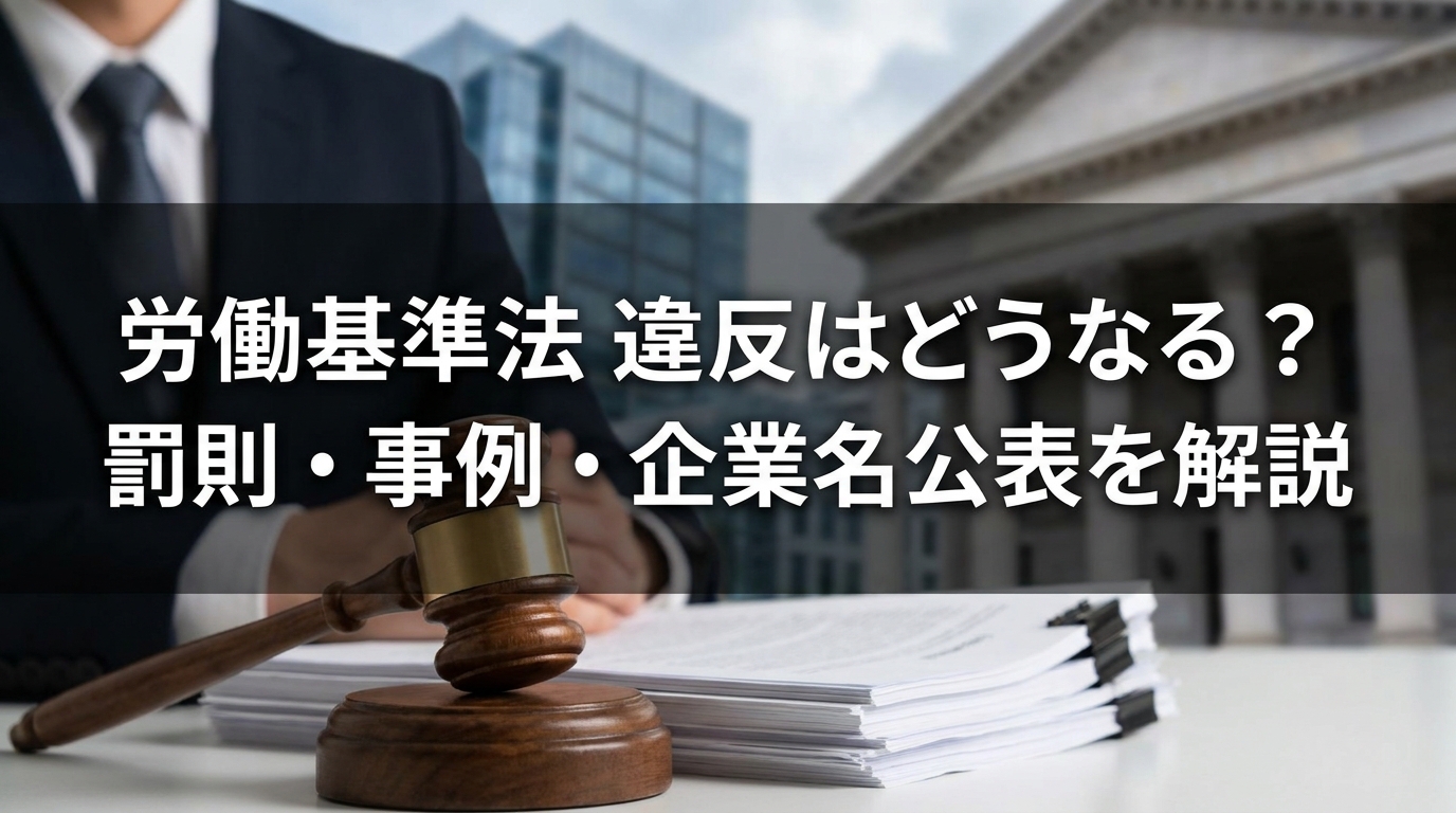 労働基準法 違反はどうなる？罰則・事例・企業名公表を解説