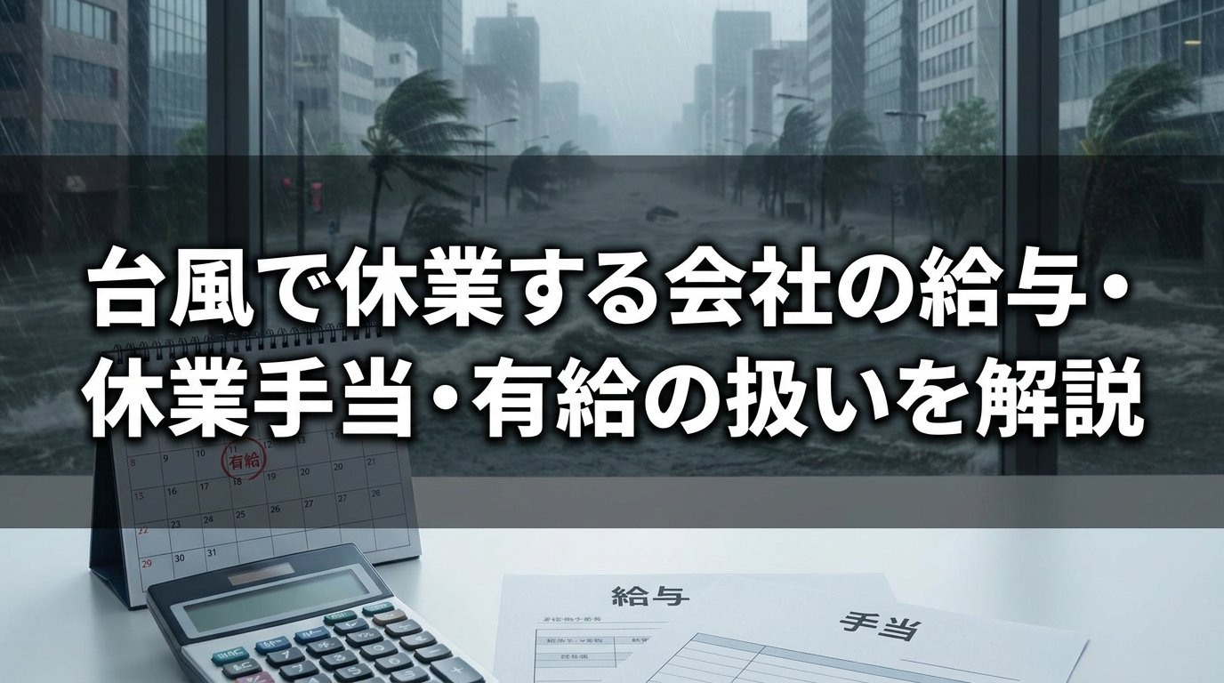台風で休業する会社の給料・休業手当・有給の扱いを解説