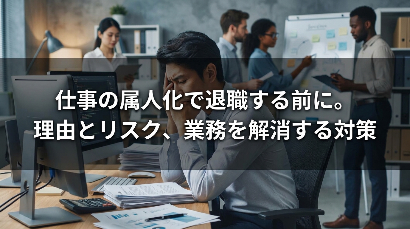 仕事の属人化で退職する前に。理由とリスク、業務を解消する対策
