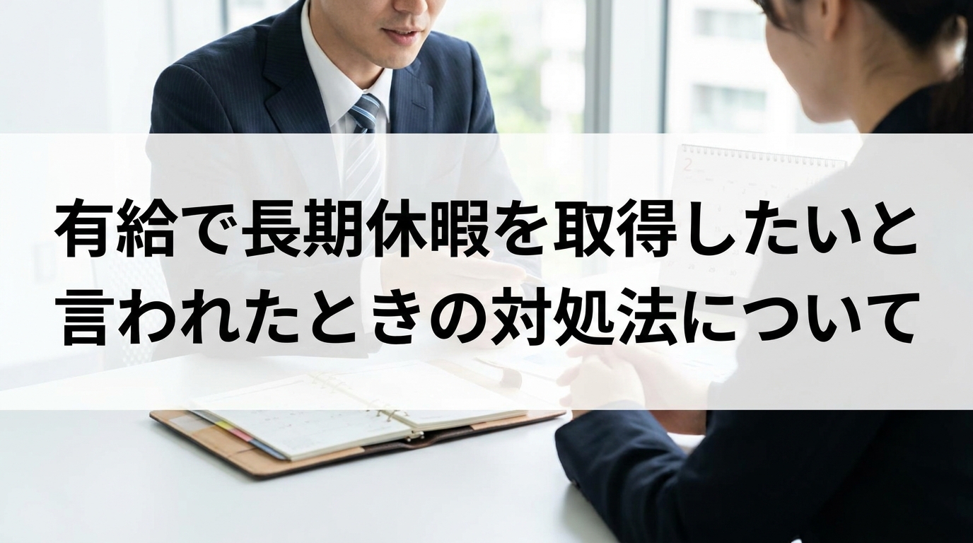 有給で長期連休を取得したいと言われたときの対処法について