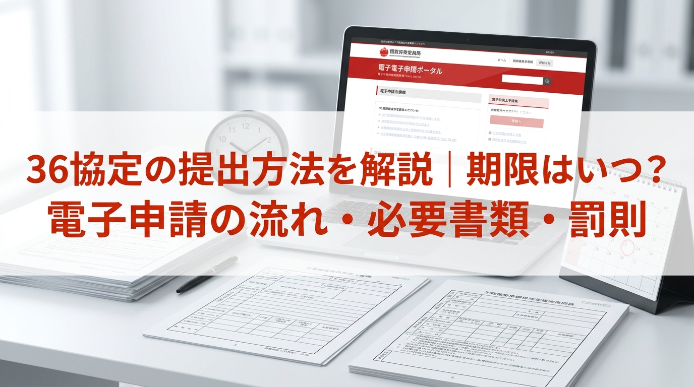36協定の提出方法を解説｜期限はいつ？電子申請の流れ・必要書類・罰則