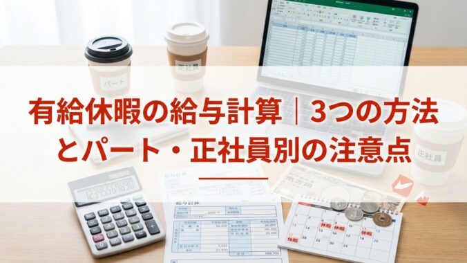 有給休暇の給与計算｜3つの方法とパート・正社員別の注意点