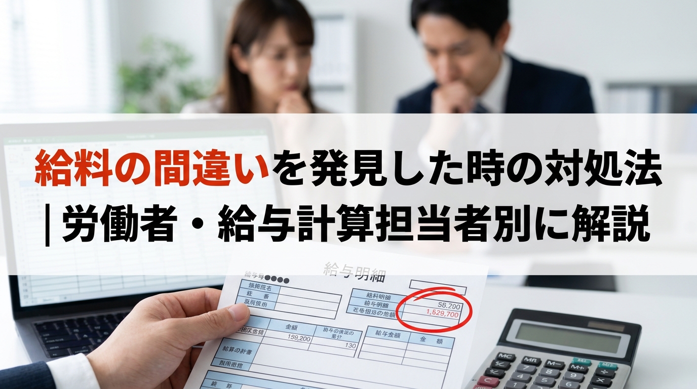 給料の間違いを発見した時の対処法｜労働者・給与計算担当者別に解説