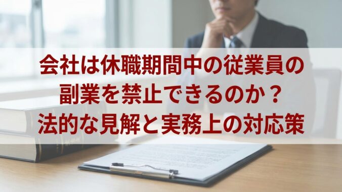 会社は休職期間中の従業員の副業を禁止できるのか？法的な見解と実務上の対応策