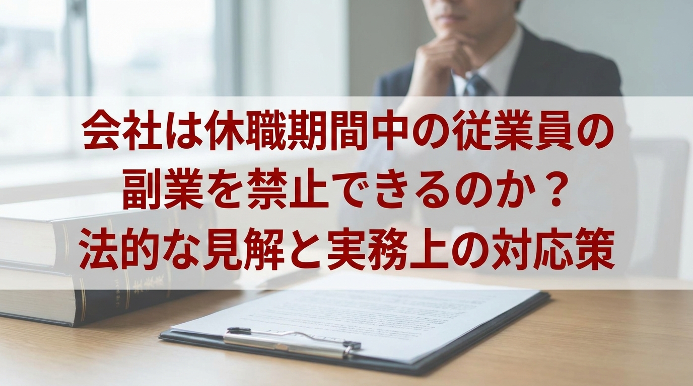 会社は休職期間中の従業員の副業を禁止できるのか？法的な見解と実務上の対応策