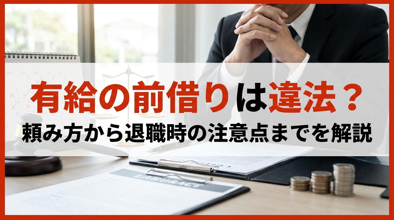 有給の前借りは違法？頼み方から退職時の注意点までを解説