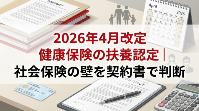  2026年4月改定 健康保険の扶養認定｜社会保険の壁を契約書で判断