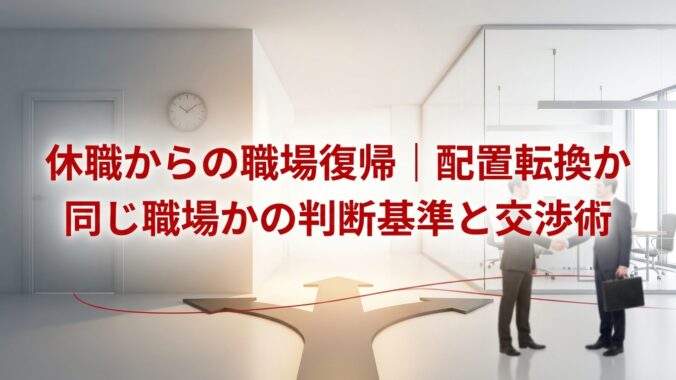 休職からの職場復帰｜配置転換か同じ職場かの判断基準と交渉術