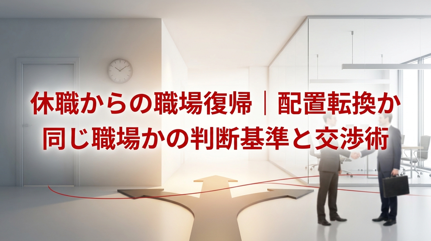 休職からの職場復帰｜配置転換か同じ職場かの判断基準と交渉術