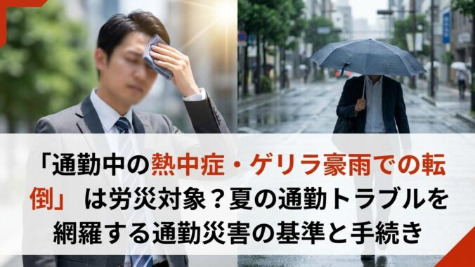 「通勤中の熱中症・ゲリラ豪雨での転倒」は労災対象？夏の通勤トラブルを網羅する通勤災害の基準と手続き