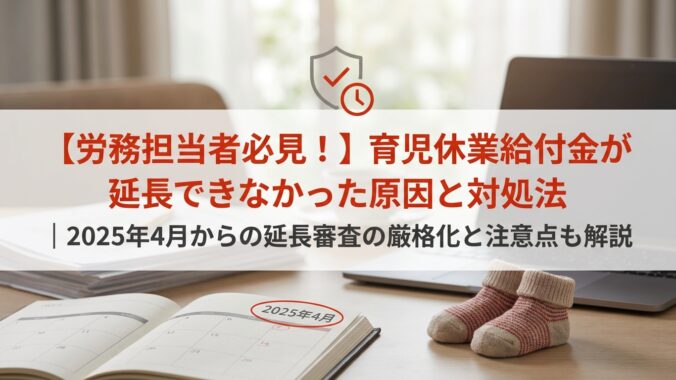育児休業給付金が延長できなかった原因と対処法｜2025年4月の変更点も解説