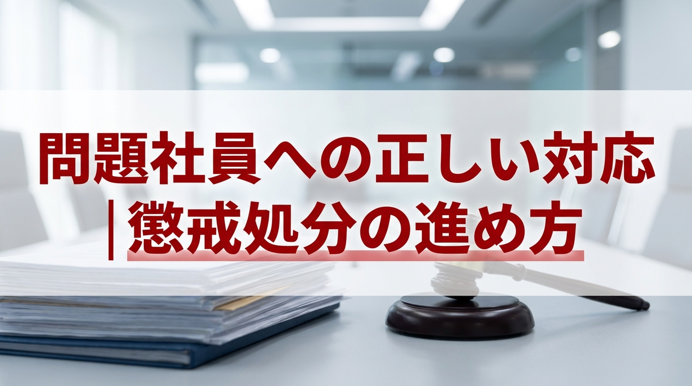 問題社員への正しい対応│懲戒処分の進め方