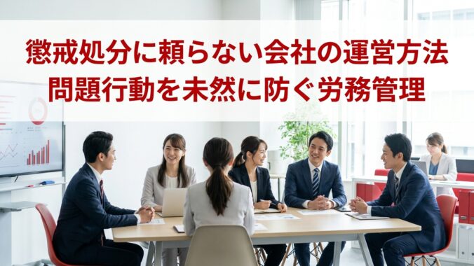 懲戒処分に頼らない会社の運営方法│問題行動を未然に防ぐ労務管理