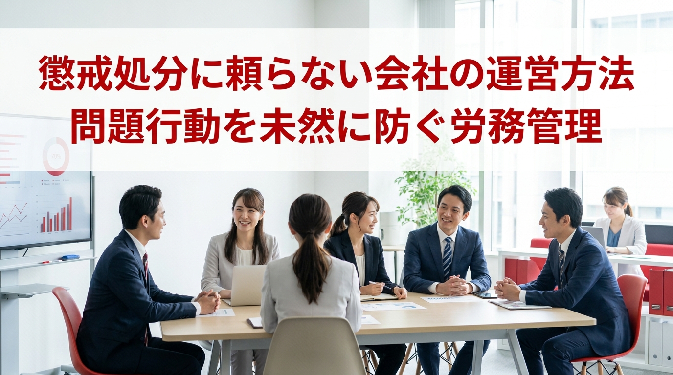 懲戒処分に頼らない会社の運営方法│問題行動を未然に防ぐ労務管理
