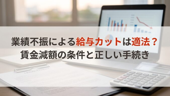 業績不振による給与カットは適法？賃金減額の条件と正しい手続き