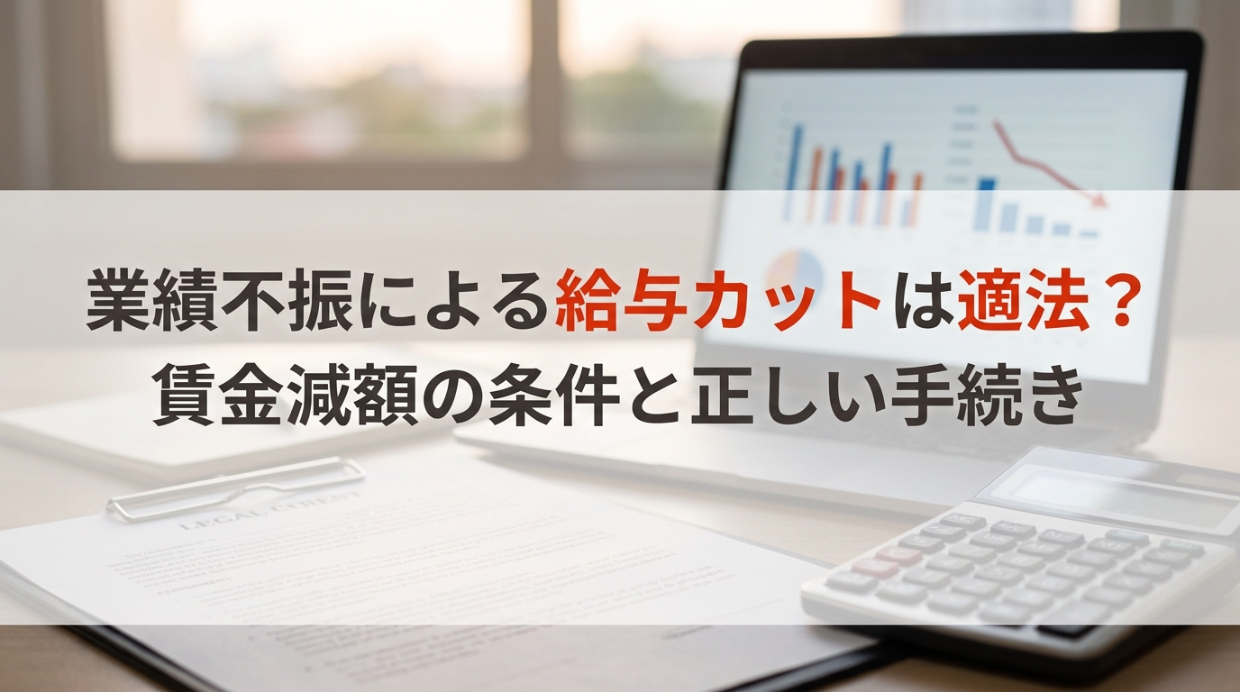 業績不振による給与カットは適法？賃金減額の条件と正しい手続き