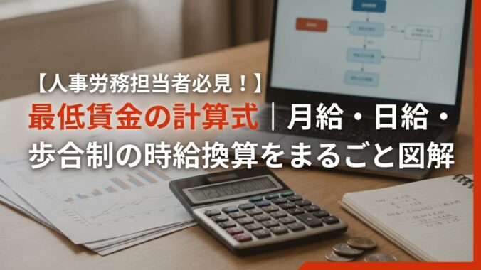 【人事労務担当者必見！】最低賃金の計算式｜月給・日給・歩合制の時給換算をまるごと図解