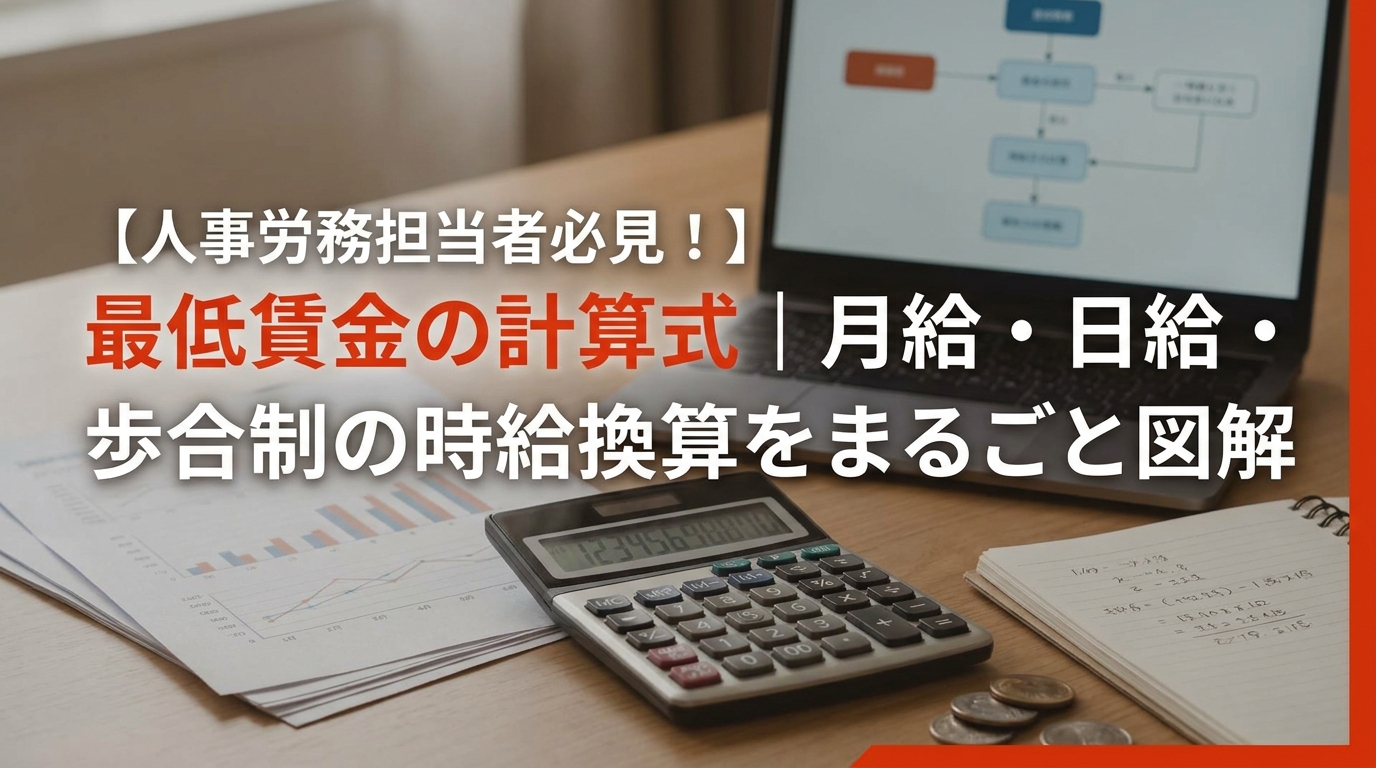 【人事労務担当者必見！】最低賃金の計算式｜月給・日給・歩合制の時給換算をまるごと図解