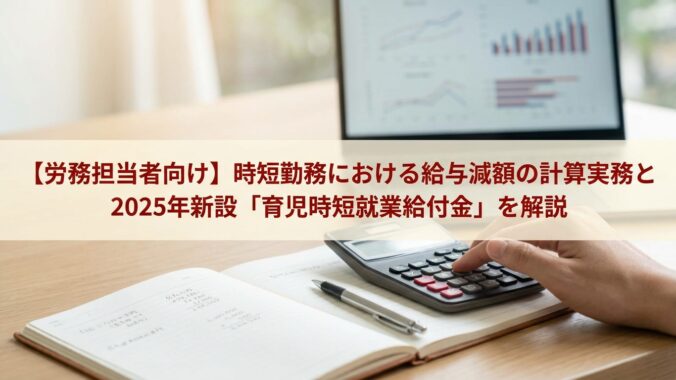 【労務担当者向け】時短勤務における給与減額の計算実務と2025年新設「育児時短就業給付金」を解説