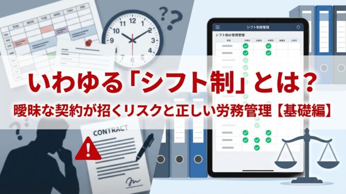 いわゆる「シフト制」とは？曖昧な契約が招くリスクと正しい労務管理【基礎編】