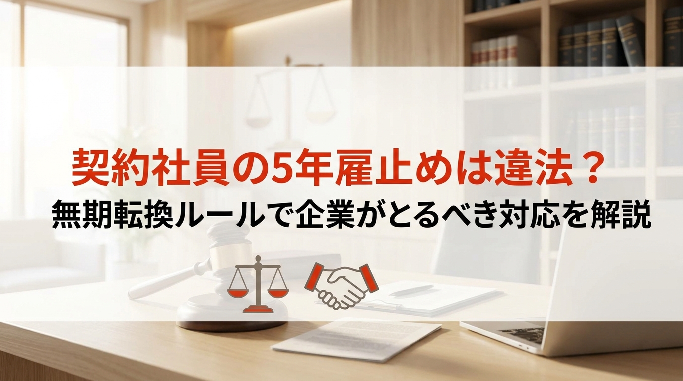 契約社員の5年雇止めは違法？無期転換ルールで企業がとるべき対応を解説